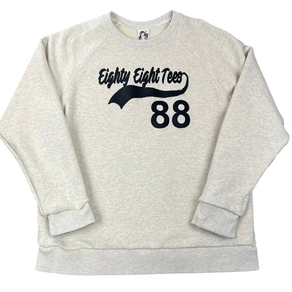 Eighty Eight Tees Hawaii Plush Logo Terry Sweatshirt Gray Crewneck USA - XL